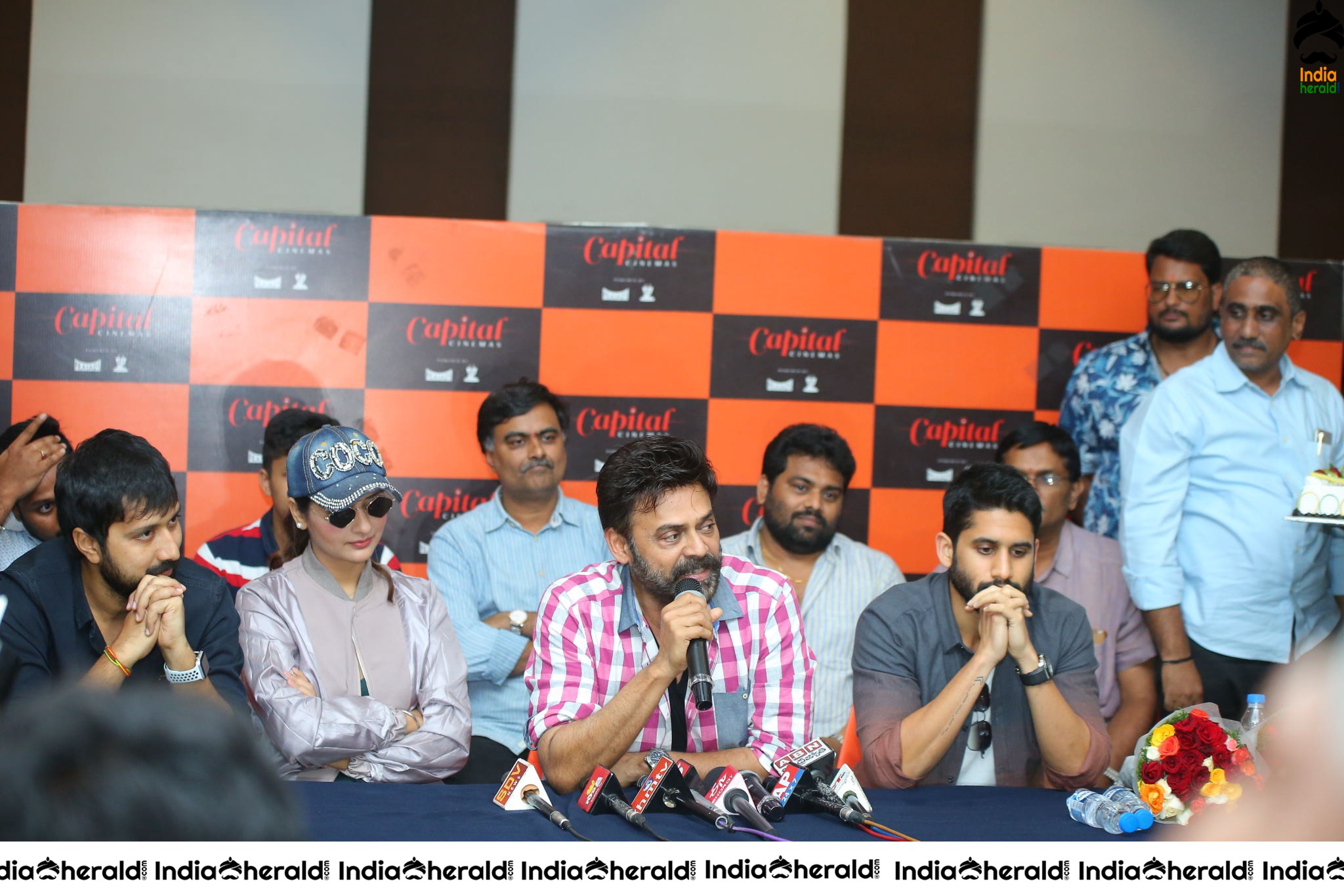 VenkyMama Press Meet At Vijayawada Capital Cinemas Set 1