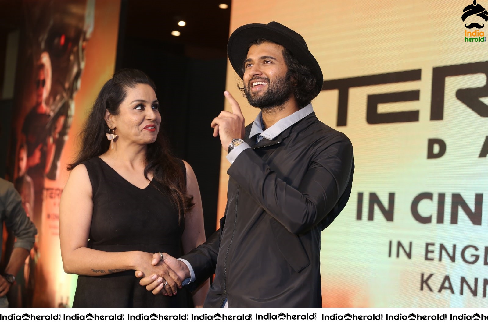Vijay Deverakonda Looking Damn Smart at Terminator Dark Fate Telugu Trailer Launch Stills Set 2