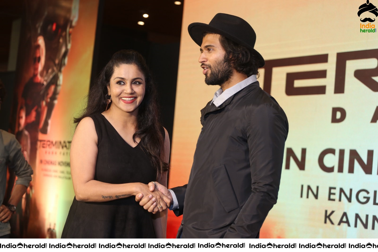 Vijay Deverakonda Looking Damn Smart at Terminator Dark Fate Telugu Trailer Launch Stills Set 2