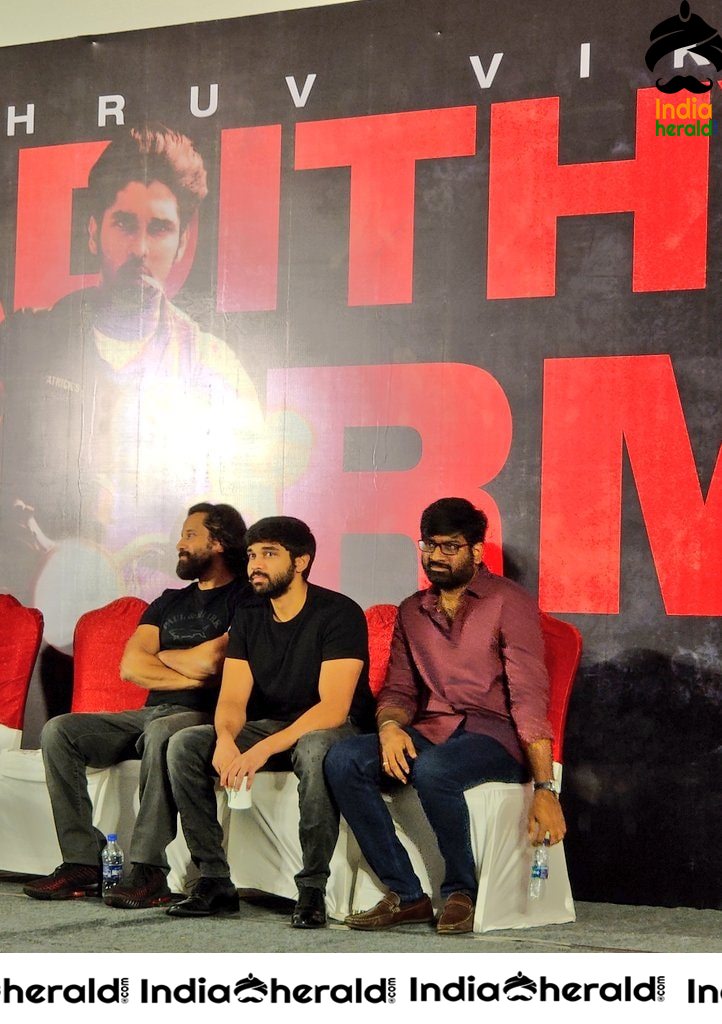 Vikram and Dhriv Vikram at Adithya Varma Thanks Giving Meet