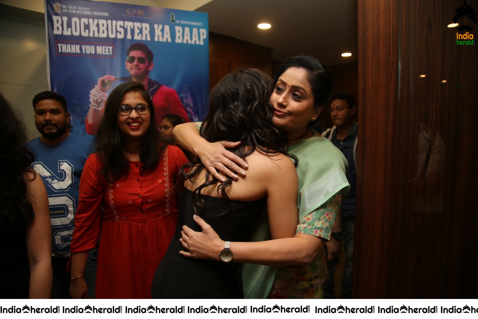 When Rashmika Hugged Vijayashanthi at Sarileru Neekevvaru Thanks Meet Event Set 1