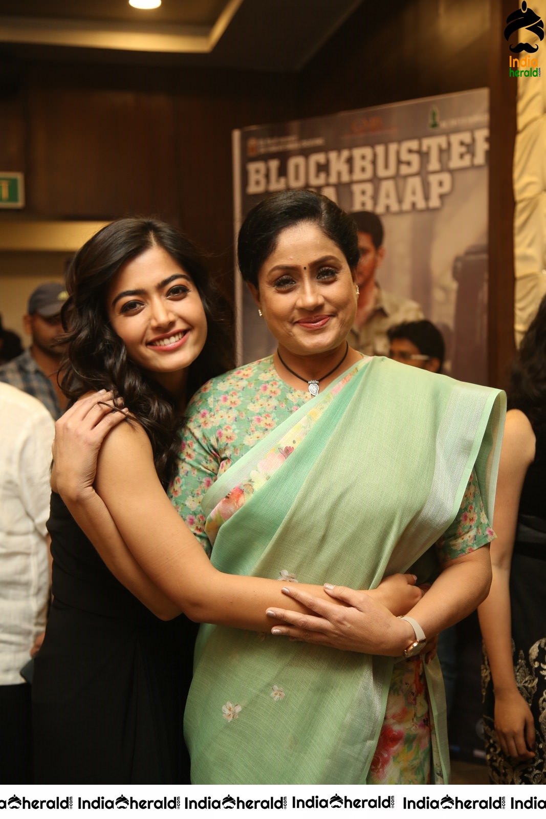 When Rashmika Hugged Vijayashanthi at Sarileru Neekevvaru Thanks Meet Event Set 2