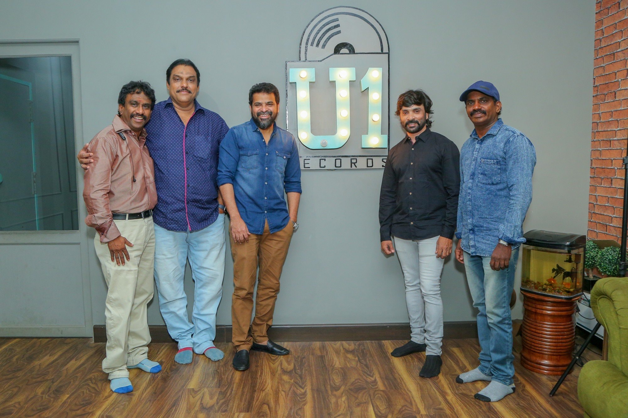 Yuvan And Ameer Clicked At The First Look Launch Of Snehan Maiden Production Venture Bommi Veeran