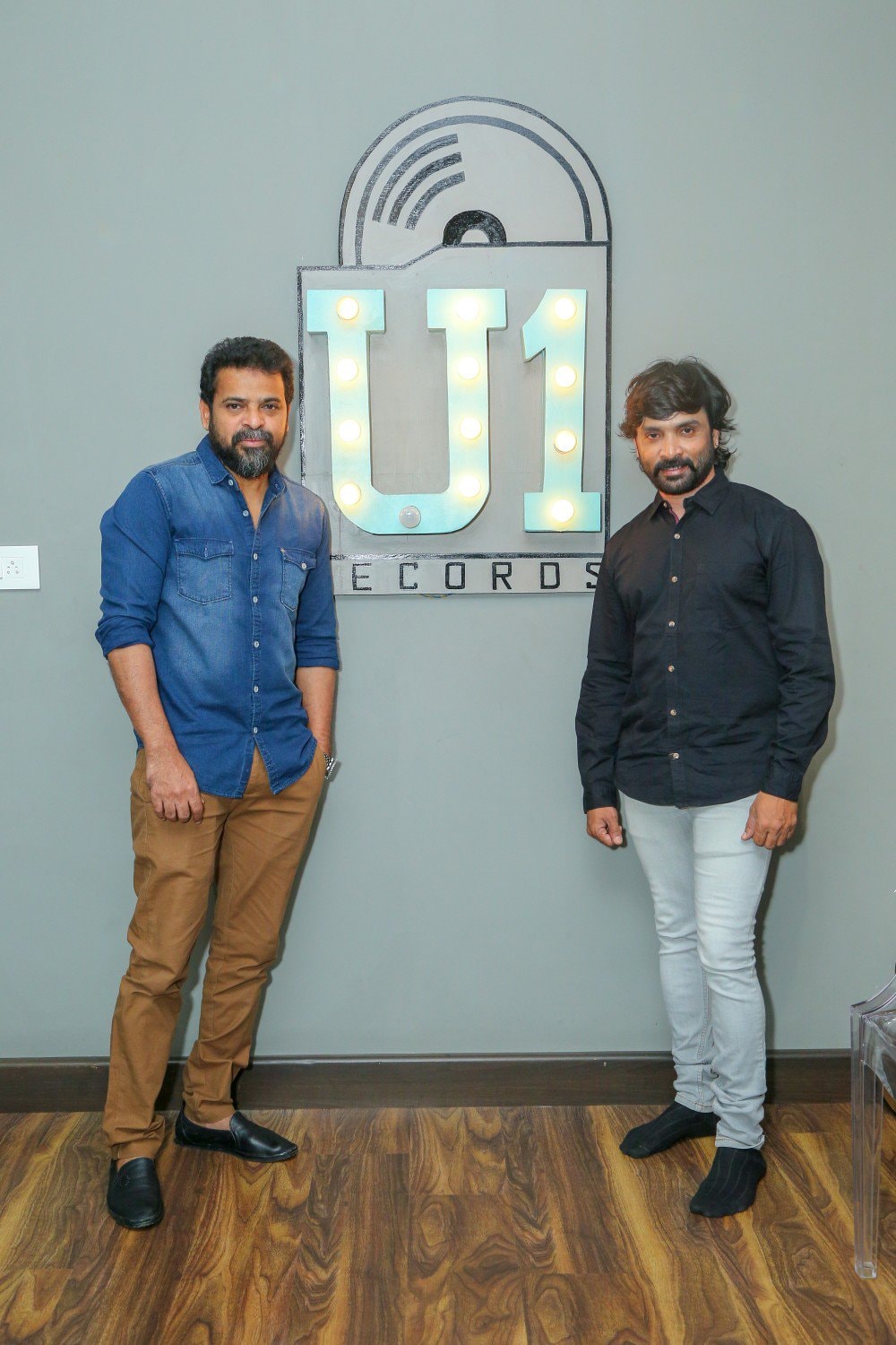 Yuvan And Ameer Clicked At The First Look Launch Of Snehan Maiden Production Venture Bommi Veeran