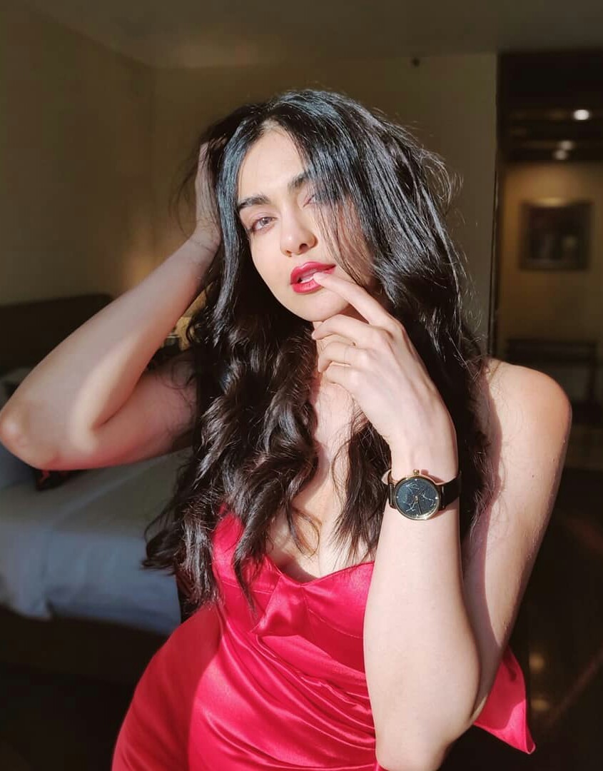 Adah sharma Latest Hot Red Dress Stills