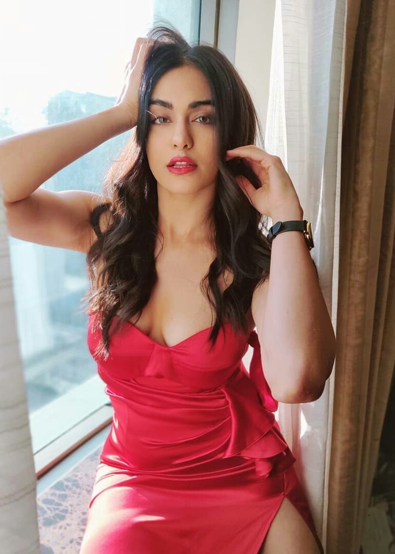 Adah sharma Latest Hot Red Dress Stills