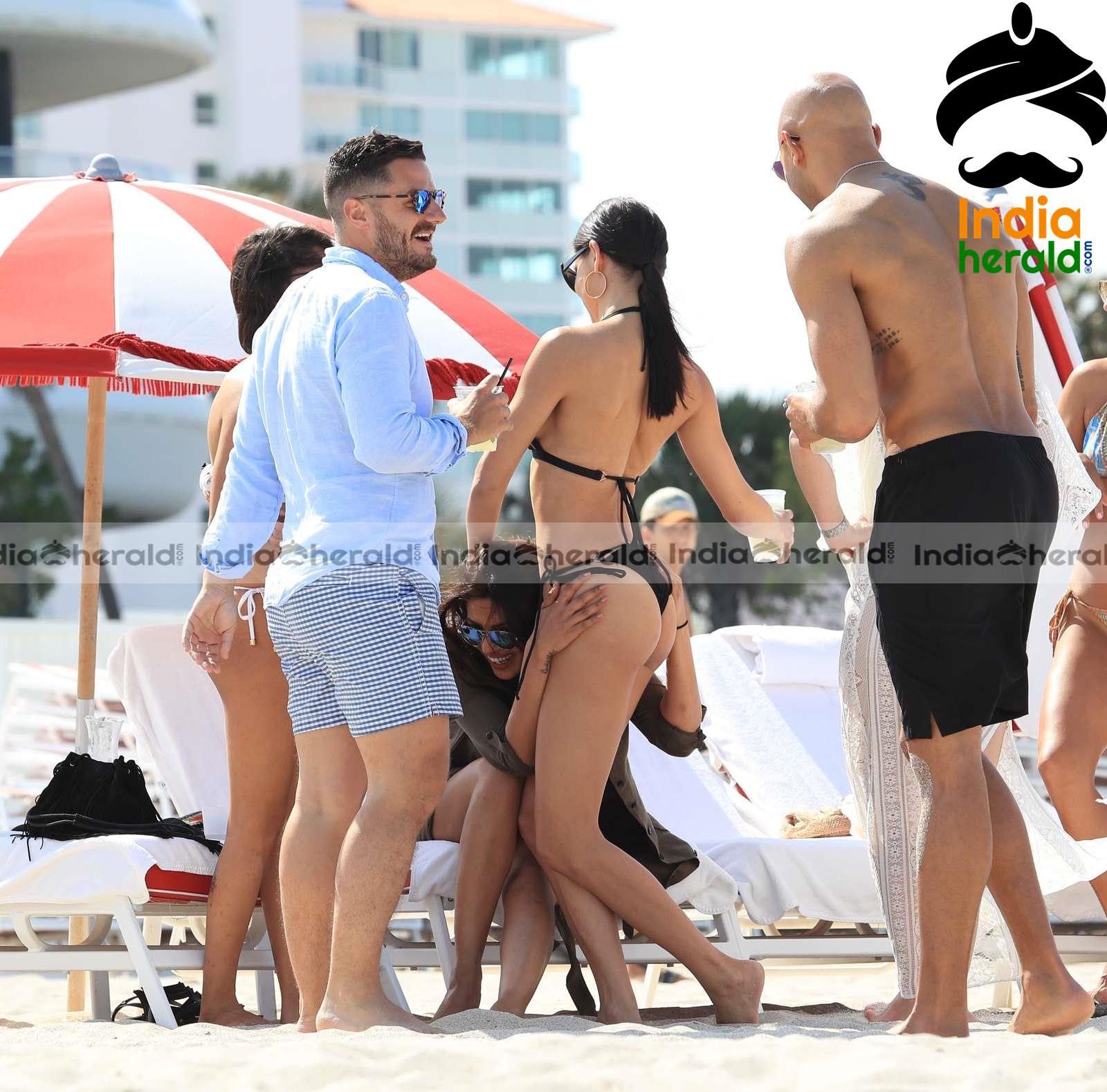 Adriana Lima Seen in Bikini at Miami Beach along with Priyanka Chopra Set 3