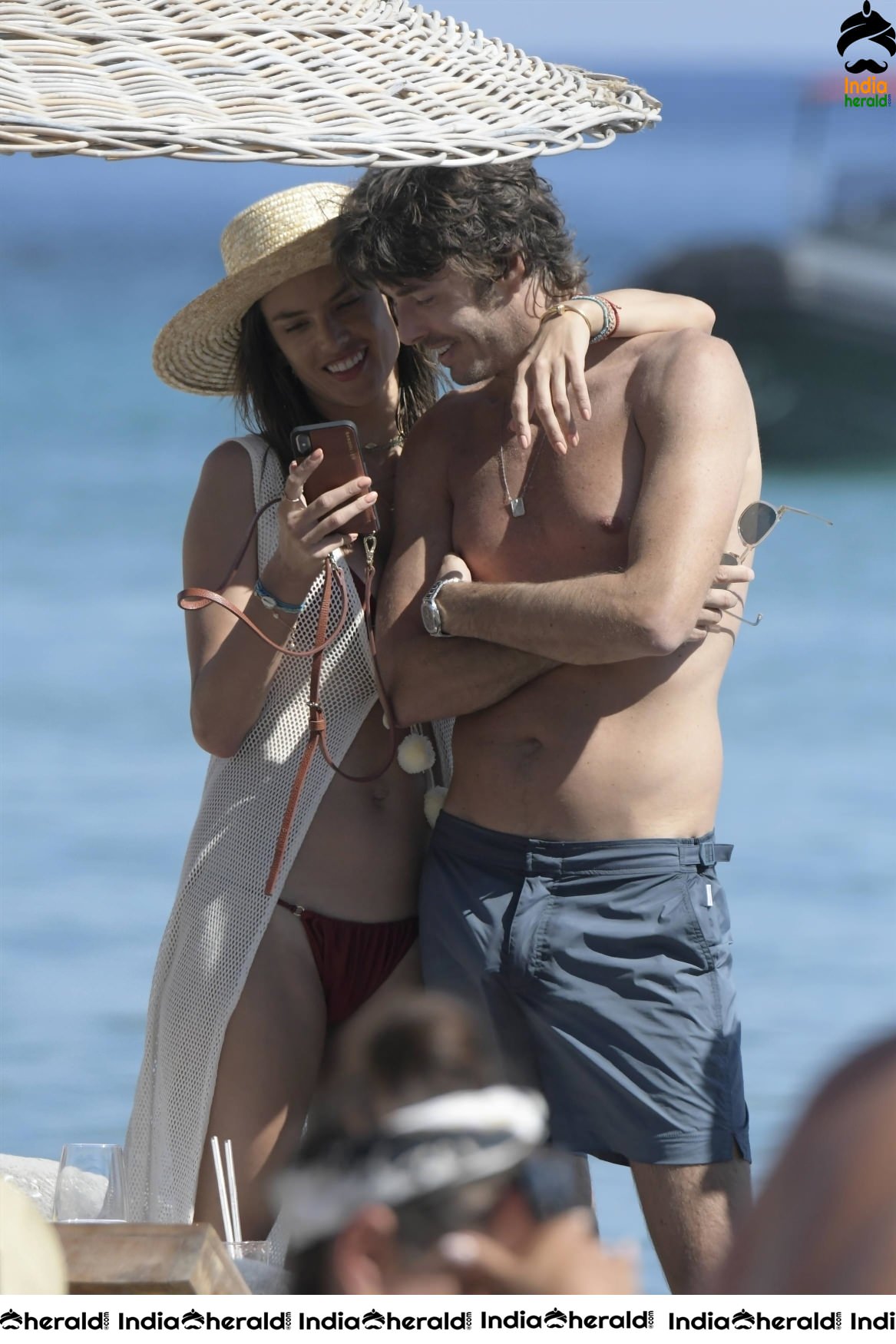 Alessandra Ambrosio Exposing Too Much in String Bikini on the beach in Mykonos Set 1