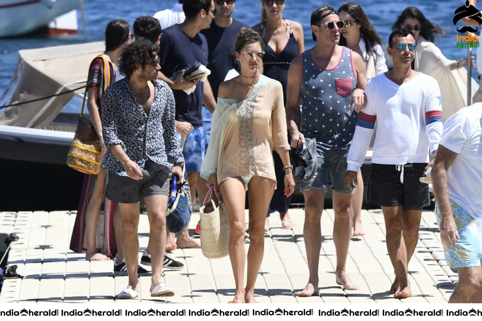 Alessandra Ambrosio in a Bikini at the beach in Mykonos Set 2