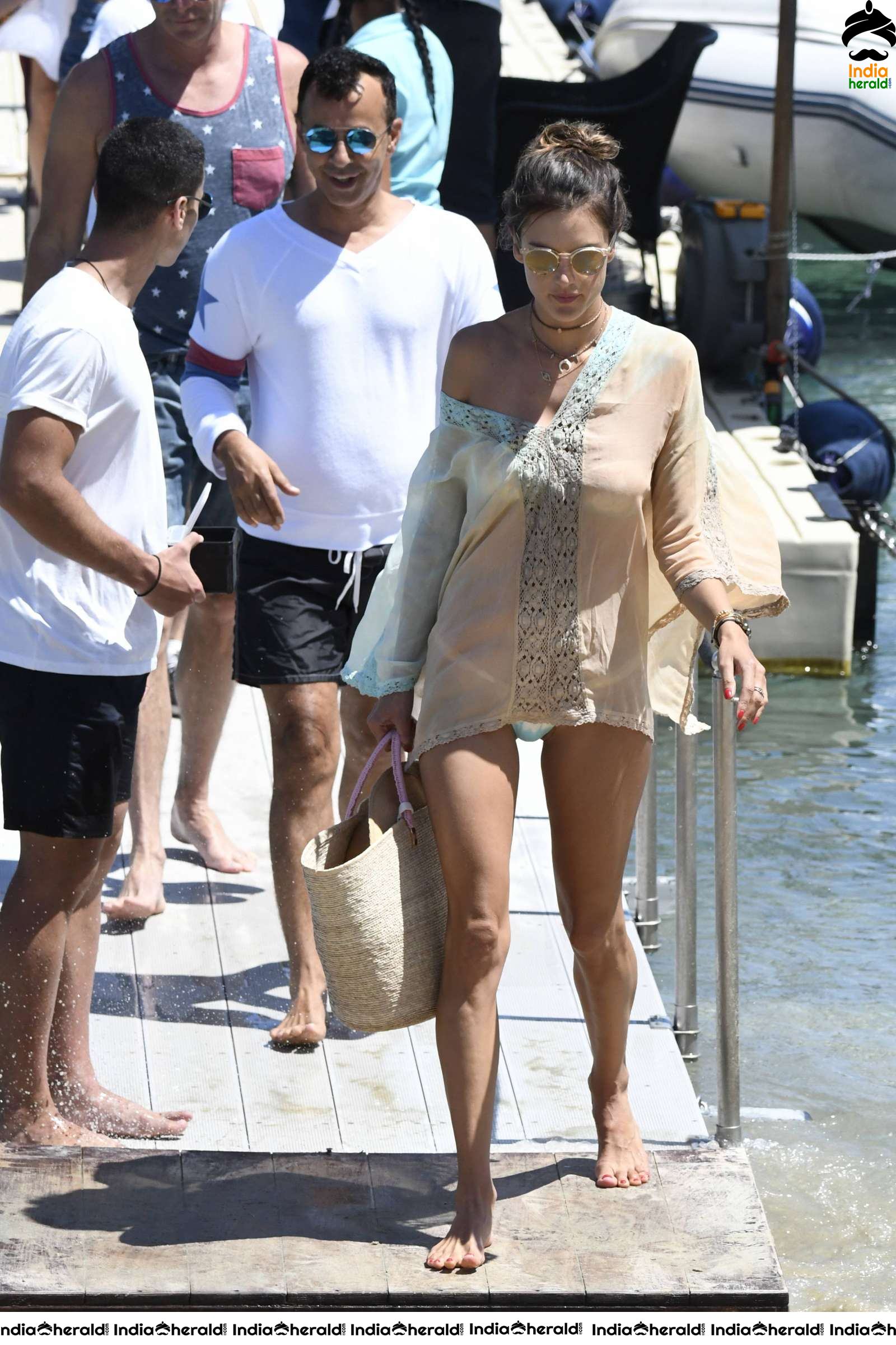 Alessandra Ambrosio in a Bikini at the beach in Mykonos Set 2