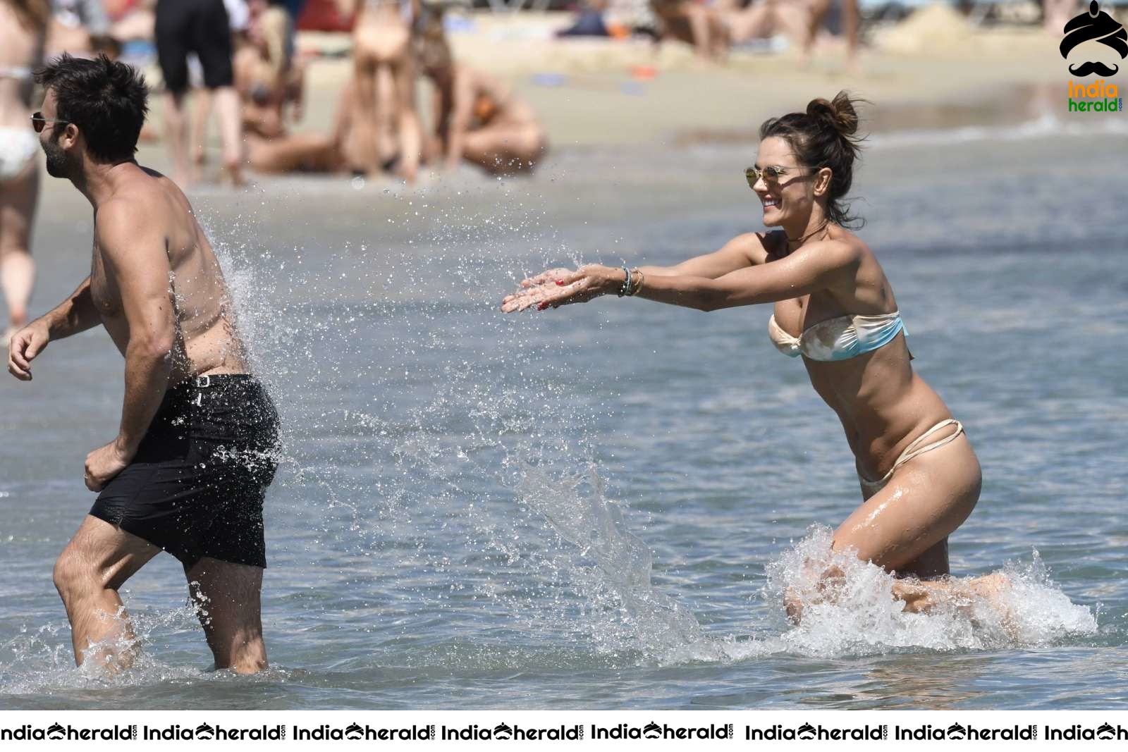 Alessandra Ambrosio in a Bikini at the beach in Mykonos Set 2