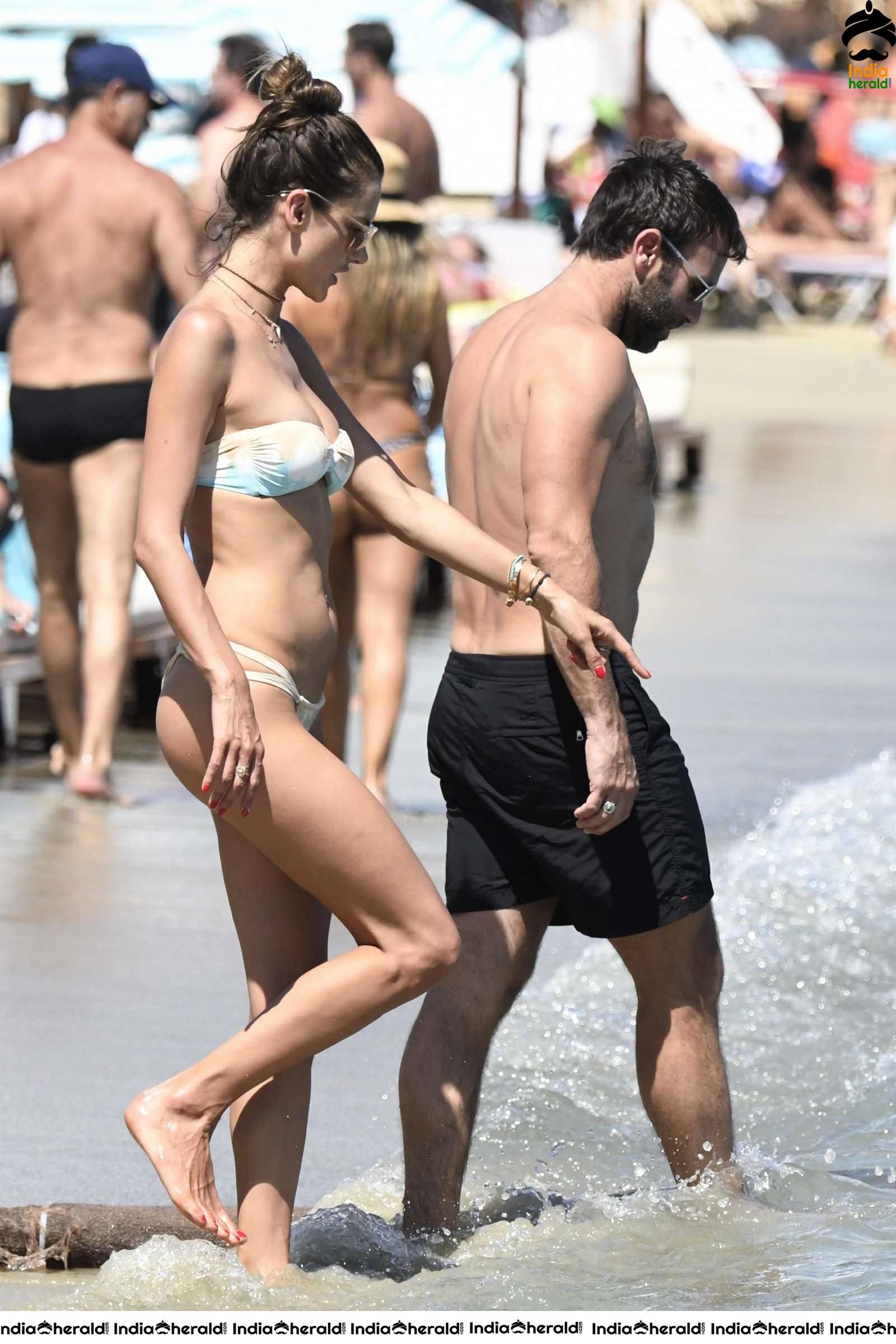 Alessandra Ambrosio in a Bikini at the beach in Mykonos Set 3