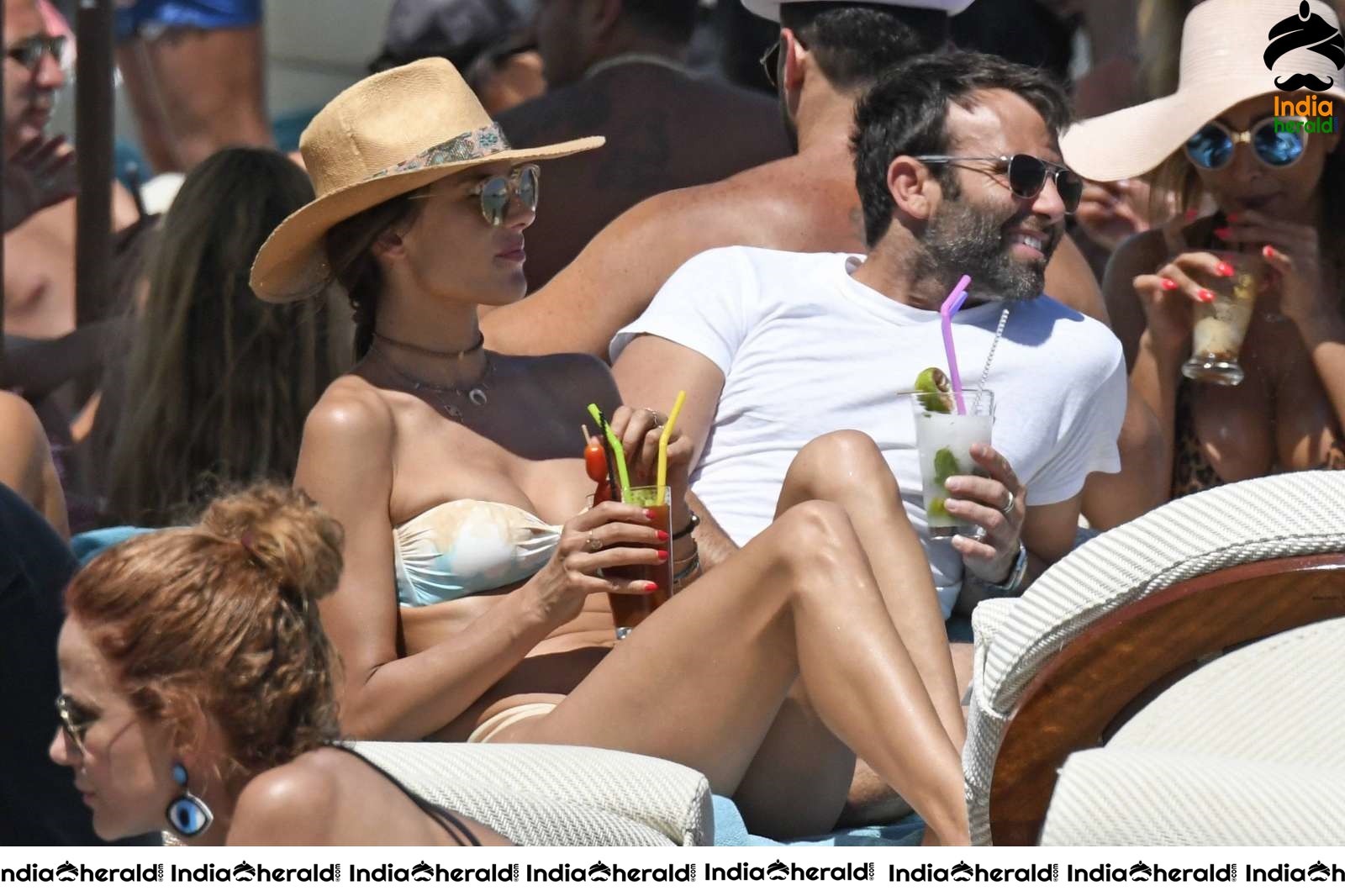 Alessandra Ambrosio in a Bikini at the beach in Mykonos Set 3