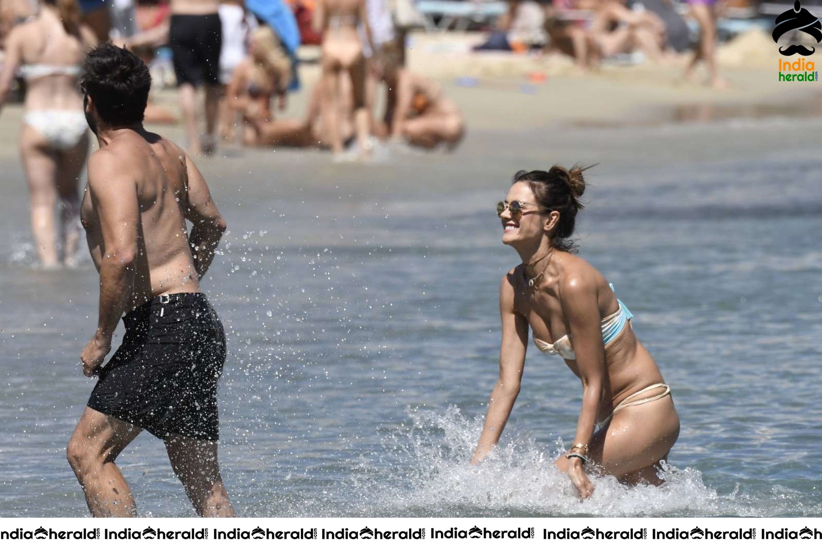 Alessandra Ambrosio in a Bikini at the beach in Mykonos Set 3