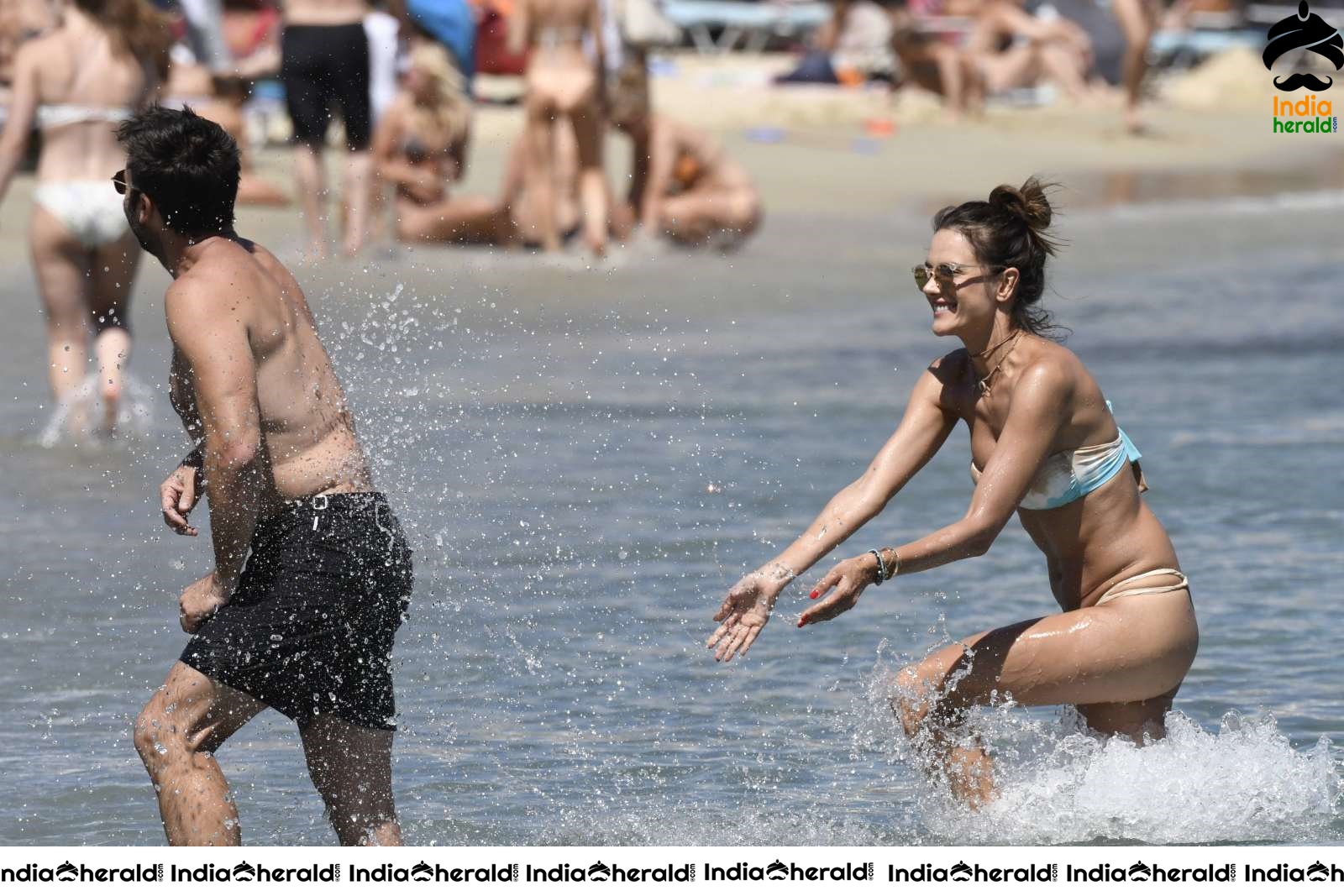 Alessandra Ambrosio in a Bikini at the beach in Mykonos Set 3