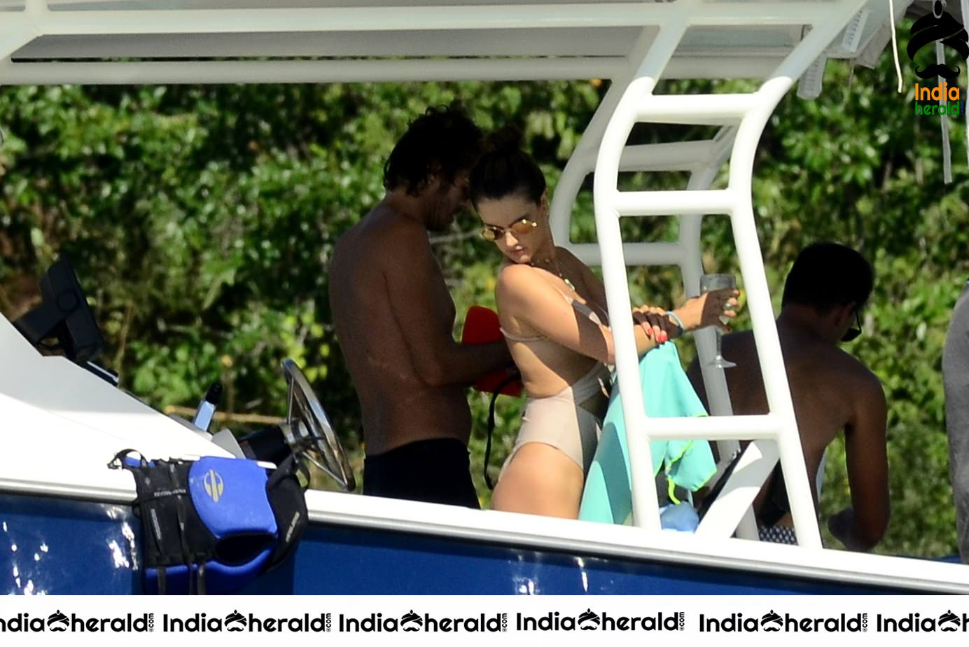 Alessandra Ambrosio in a Bikini on a boat in Florianopolis Set 1
