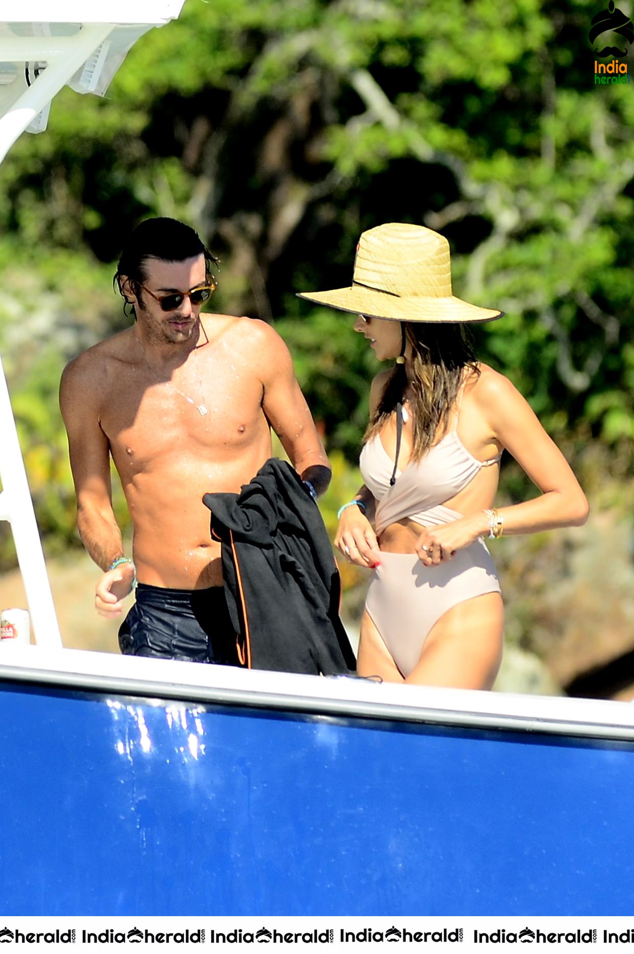 Alessandra Ambrosio in a Bikini on a boat in Florianopolis Set 1