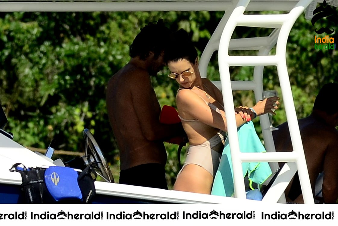 Alessandra Ambrosio in a Bikini on a boat in Florianopolis Set 2