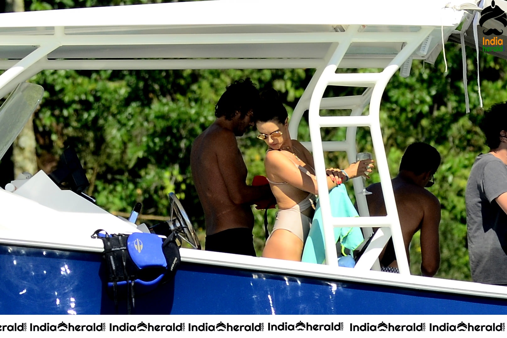 Alessandra Ambrosio in a Bikini on a boat in Florianopolis Set 2