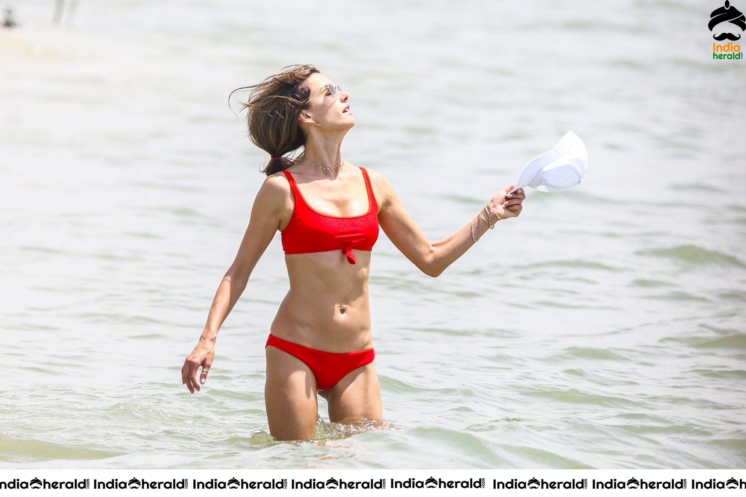 Alessandra Ambrosio Red Hot Bikini Candids at Brazil Set 3