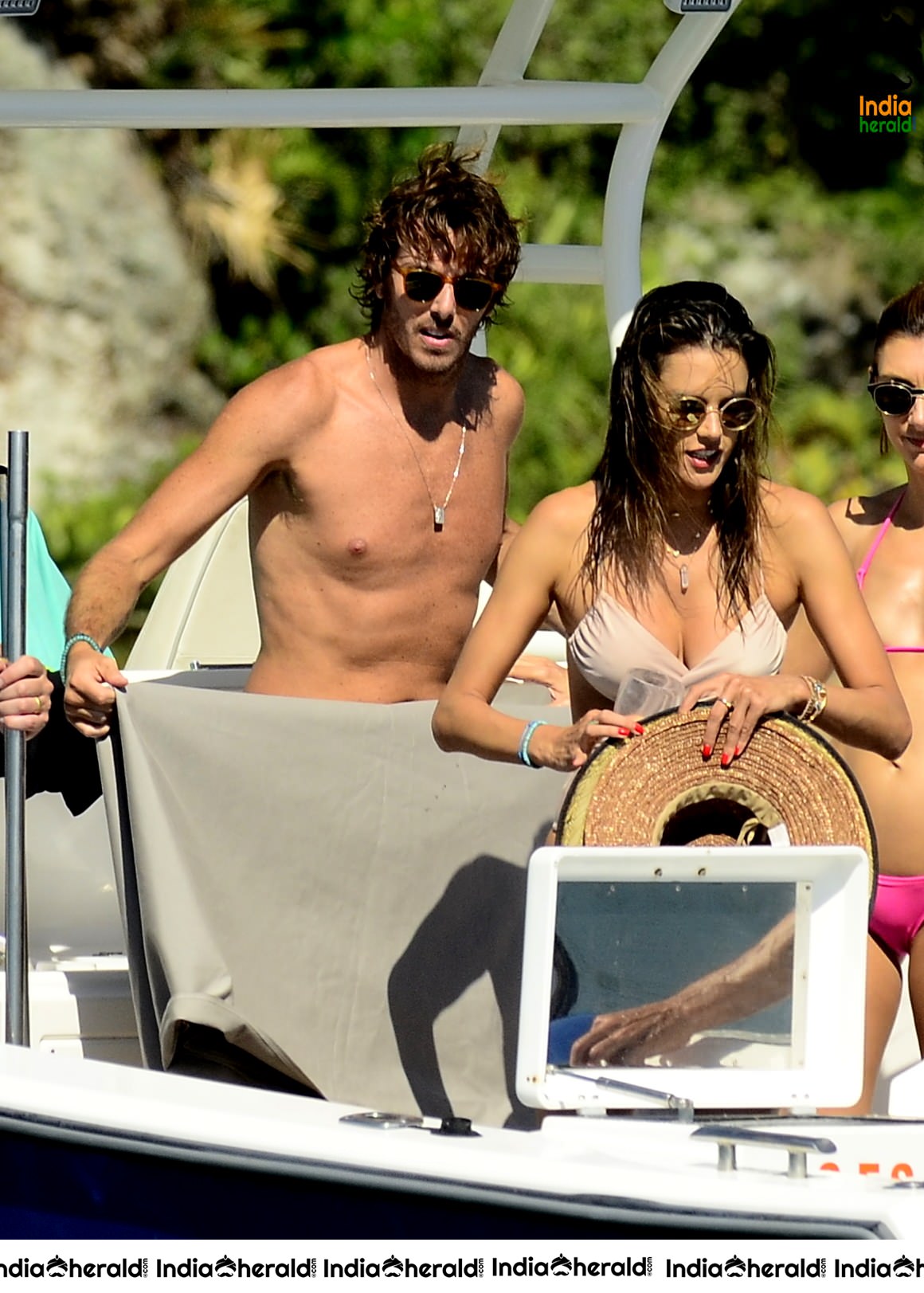 Alessandra Ambrosio Spotted in Bikini Enjoying on a Boat Set 2