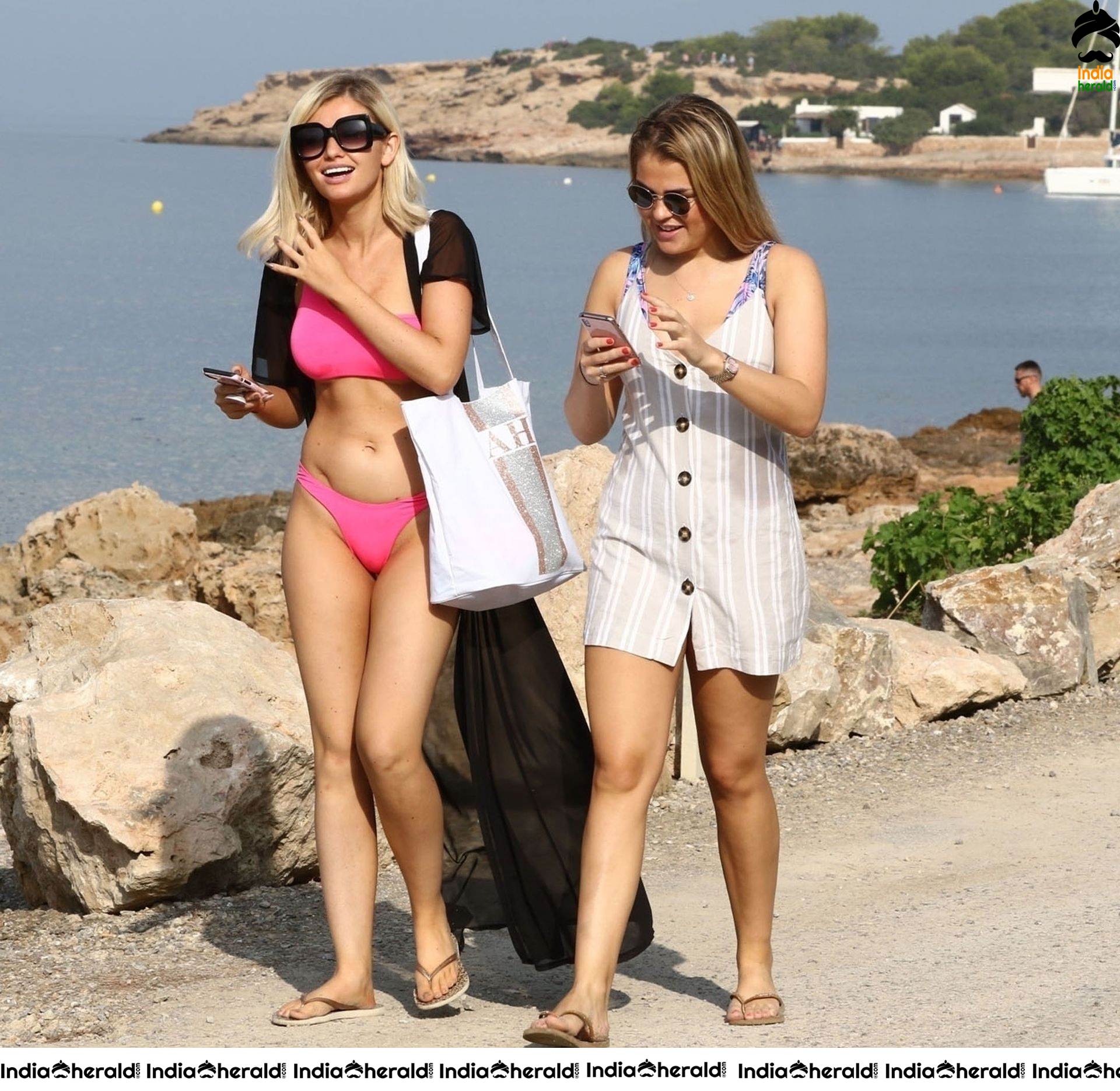 Amy Hart shows off her sultry physique out in the island of Ibiza Set 1