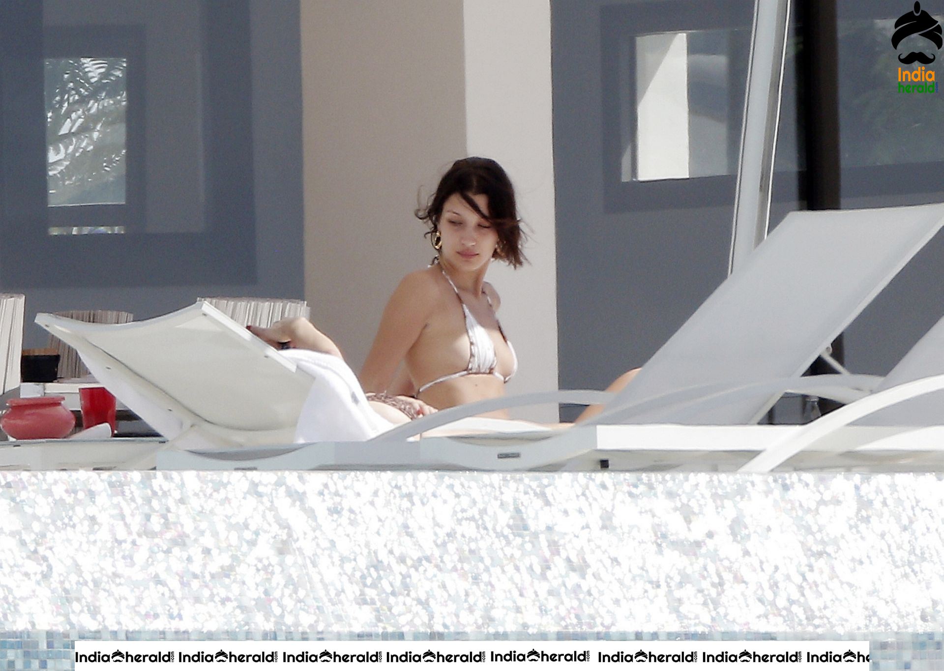 Bella Hadid in a tiny White bikini while enjoying the Caribbean sun in St Barths Set 2