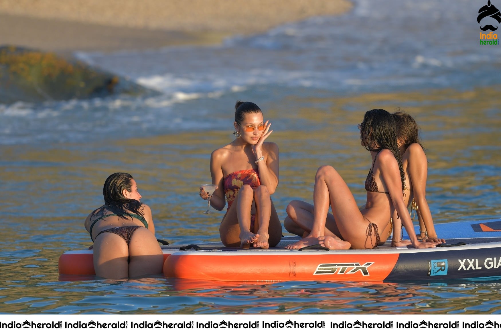 Bella Hadid in Bikini on the beach in St Barts