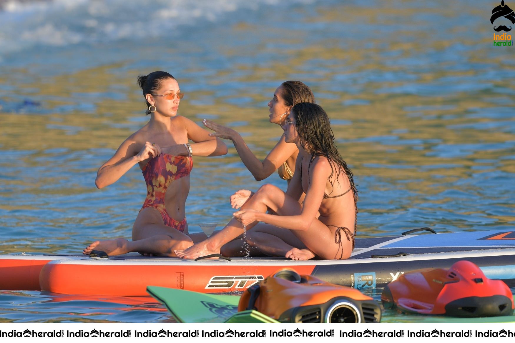 Bella Hadid in Bikini on the beach in St Barts