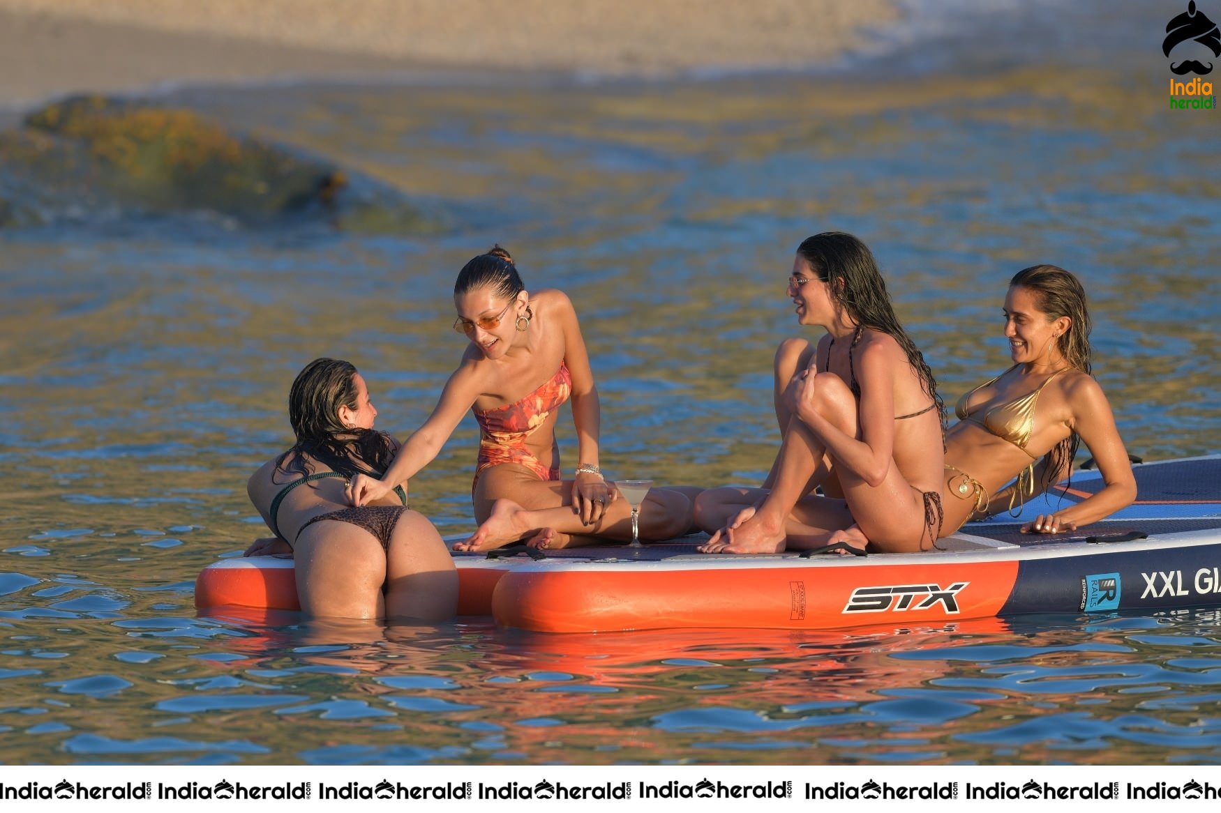 Bella Hadid in Bikini on the beach in St Barts