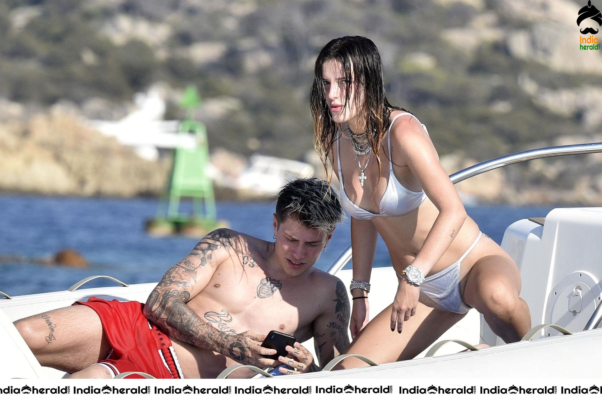Bella Thorne in Two Piece Bikini and Gets Intimate with Boyfriend in Santa Monica Set 1