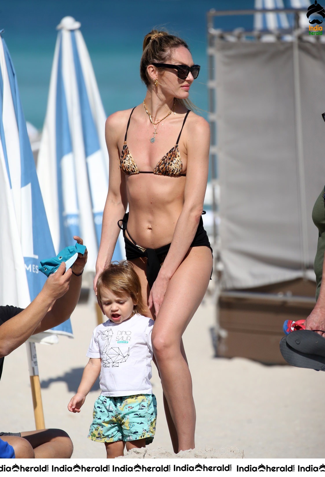 Candice Swanepoel and Lais Ribeiro seen in Bikini on the beach in Miami Set 1