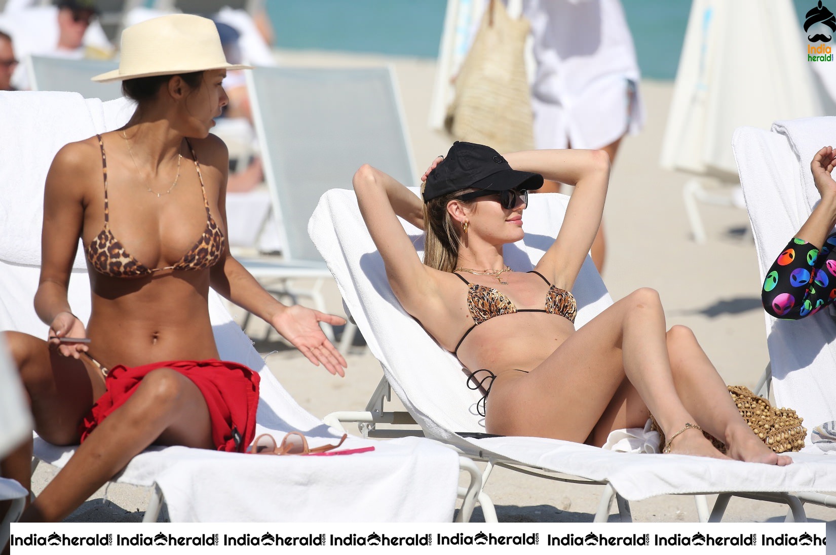 Candice Swanepoel and Lais Ribeiro seen in Bikini on the beach in Miami Set 1