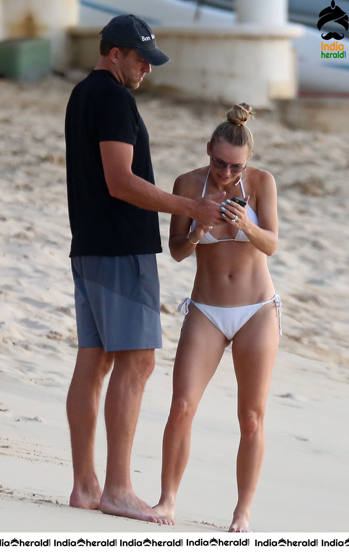 Caroline Wozniacki Enjoying in Bikini at a Beach in Barbados Set 1