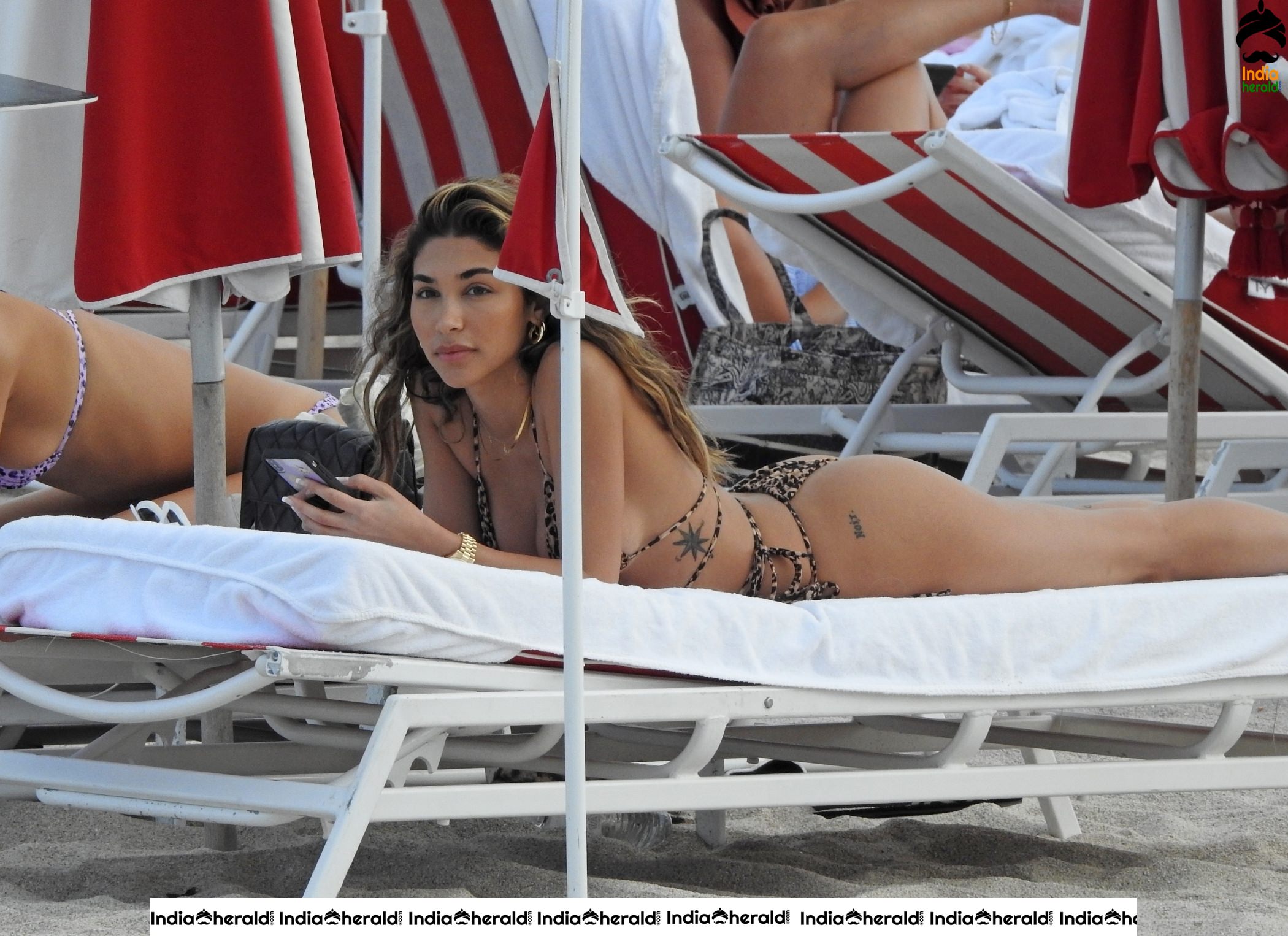 Chantel Jeffries spotted in a sexy lingerie on the beach in Miami