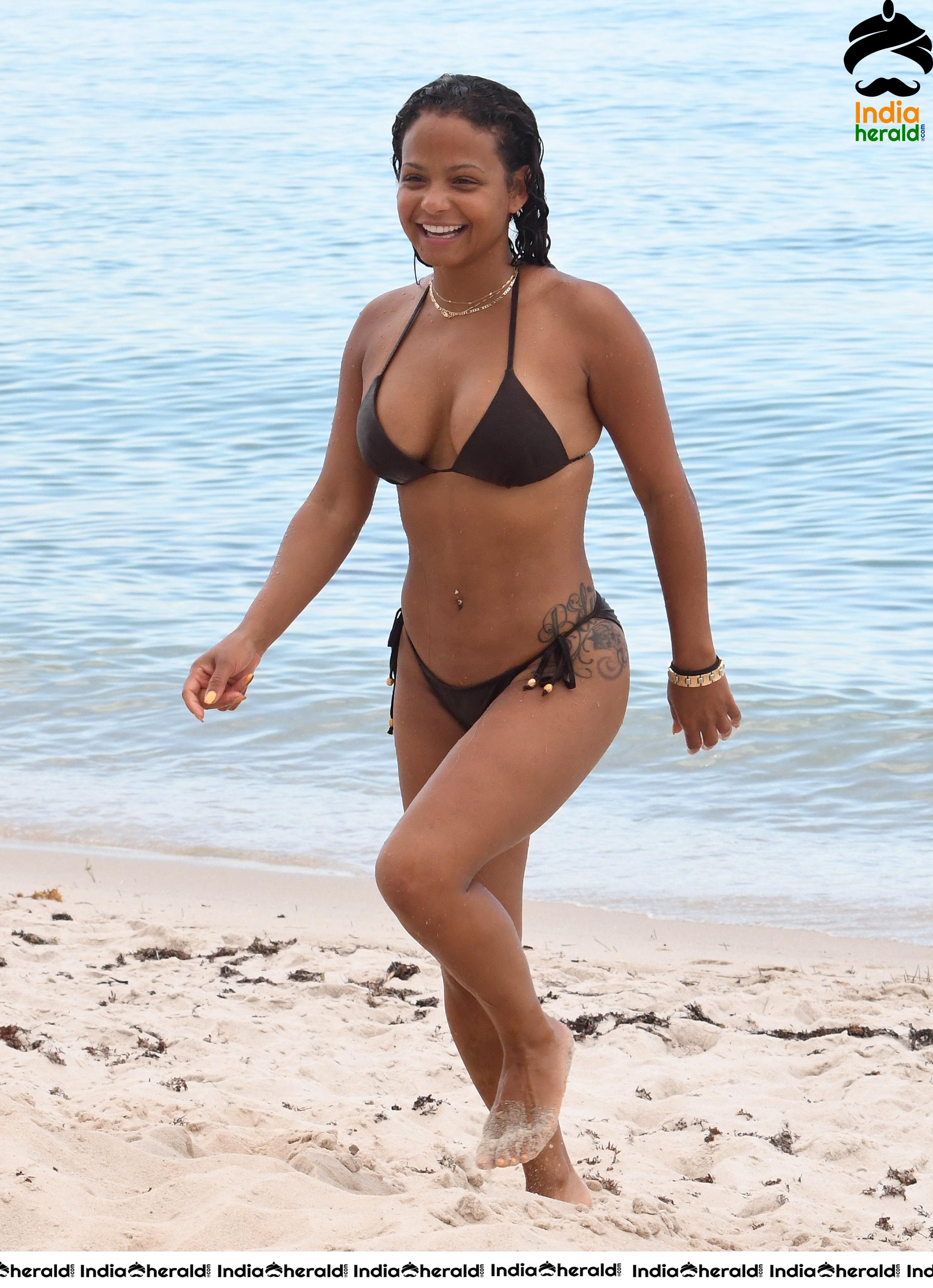 Christina Milian Bikini Shots at the Beach Set 1
