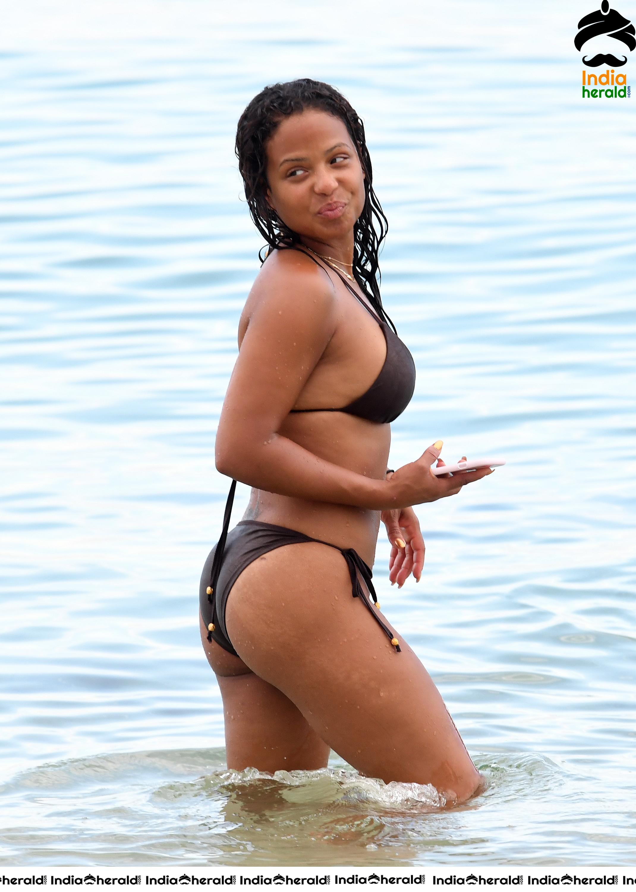 Christina Milian Bikini Shots at the Beach Set 1