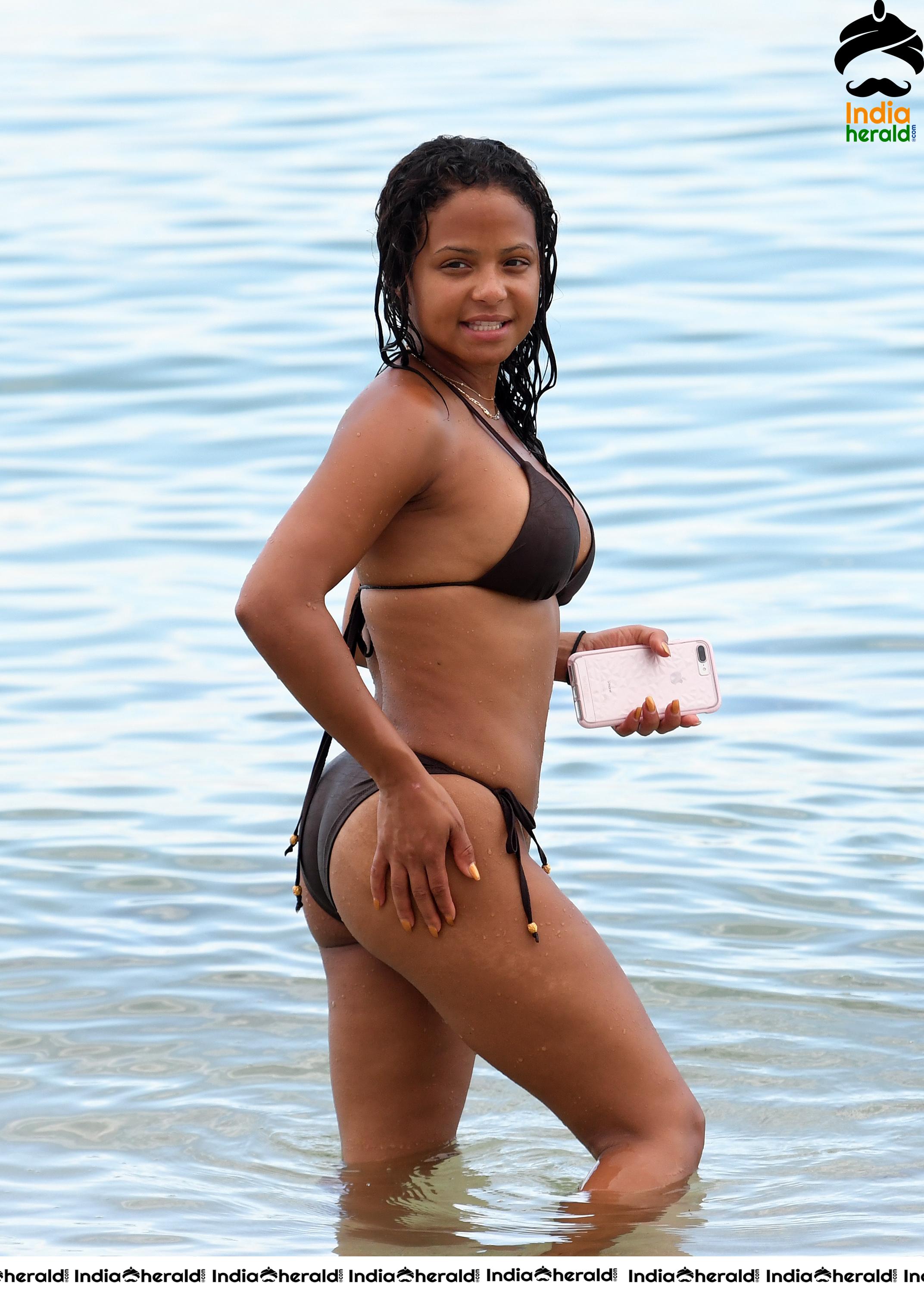 Christina Milian Bikini Shots at the Beach Set 1