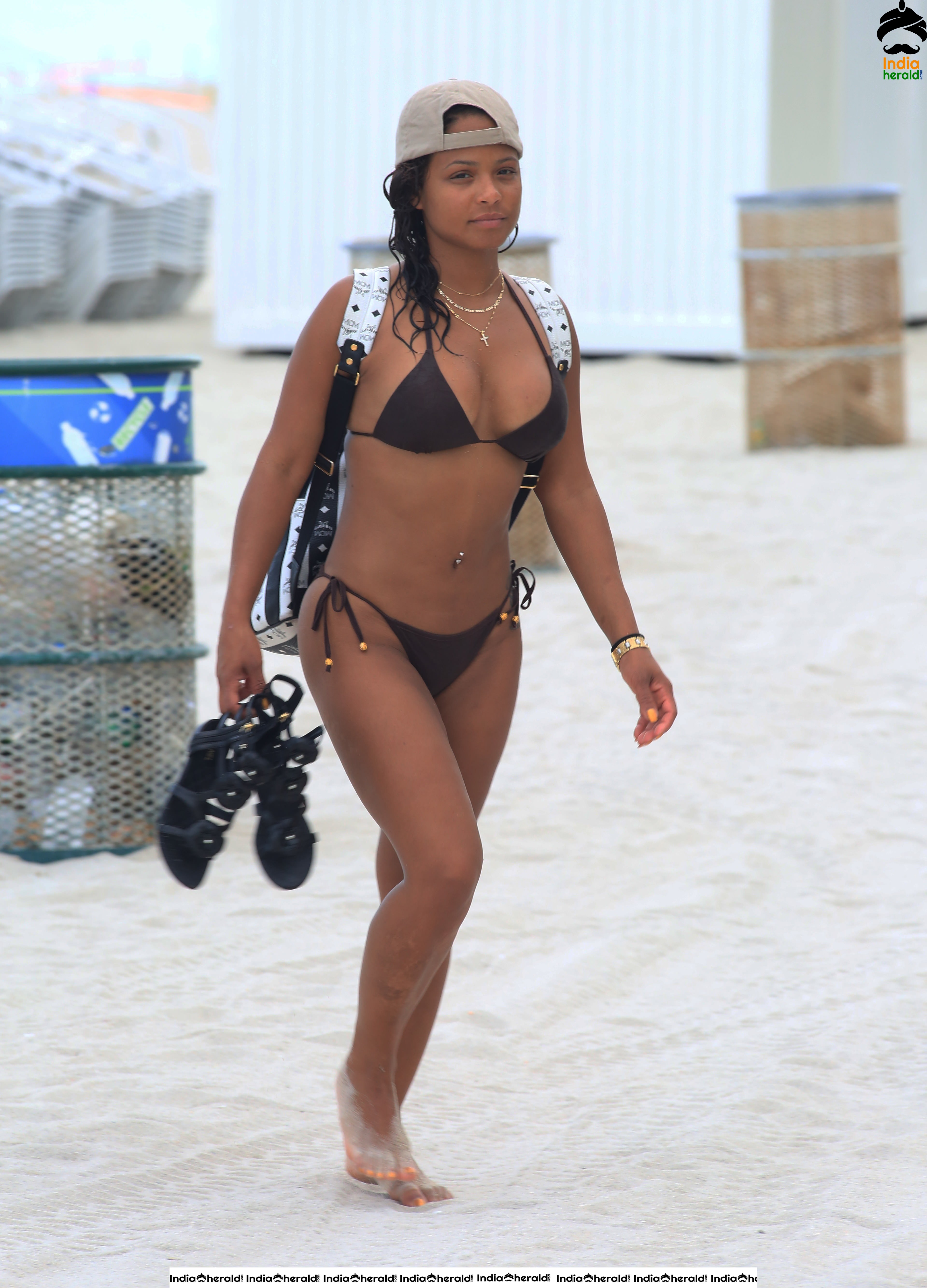 Christina Milian Bikini Shots at the Beach Set 4