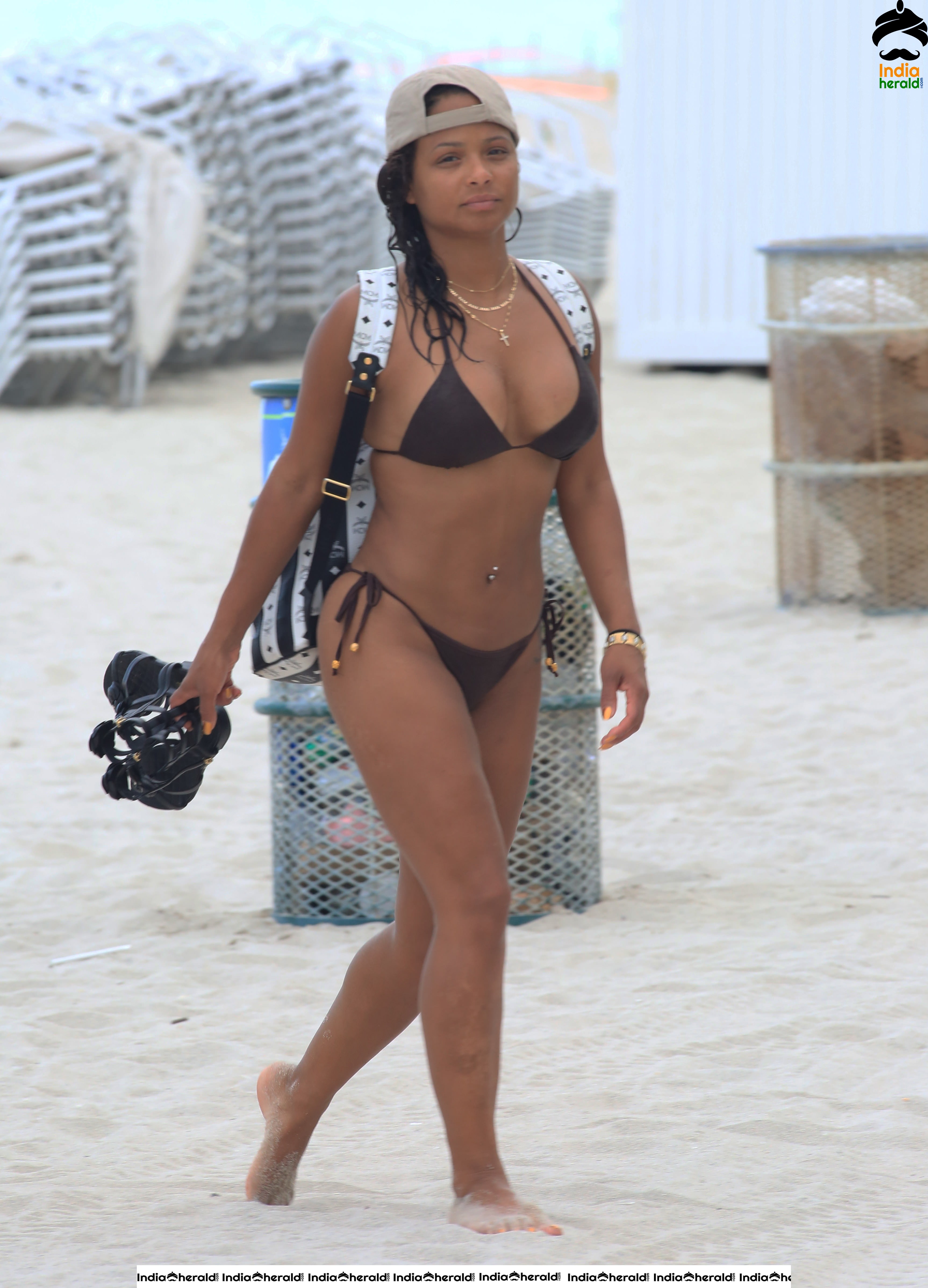 Christina Milian Bikini Shots at the Beach Set 4