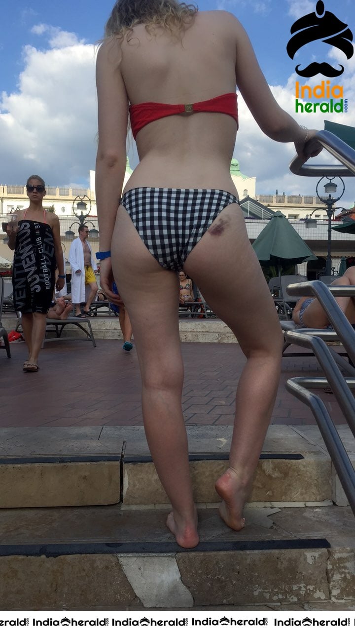 Dakota Fanning Wearing a Bikini in Budapest