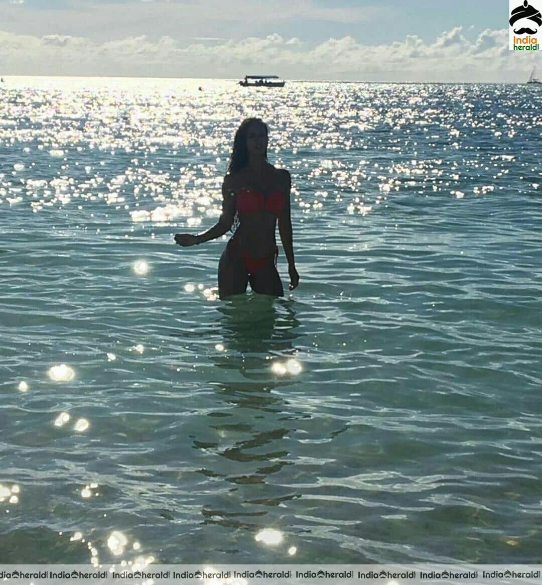 Disha Patani Hot Red Latest Bikini Stills