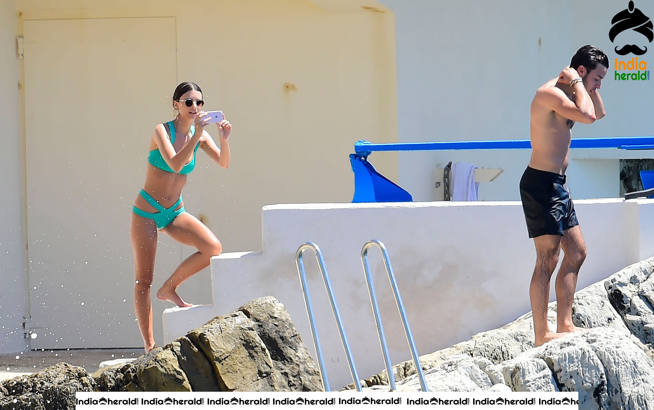 Emily Ratajkowski Wearing a Bikini at Hotel du Cap Eden Roc in Antibes Set 1