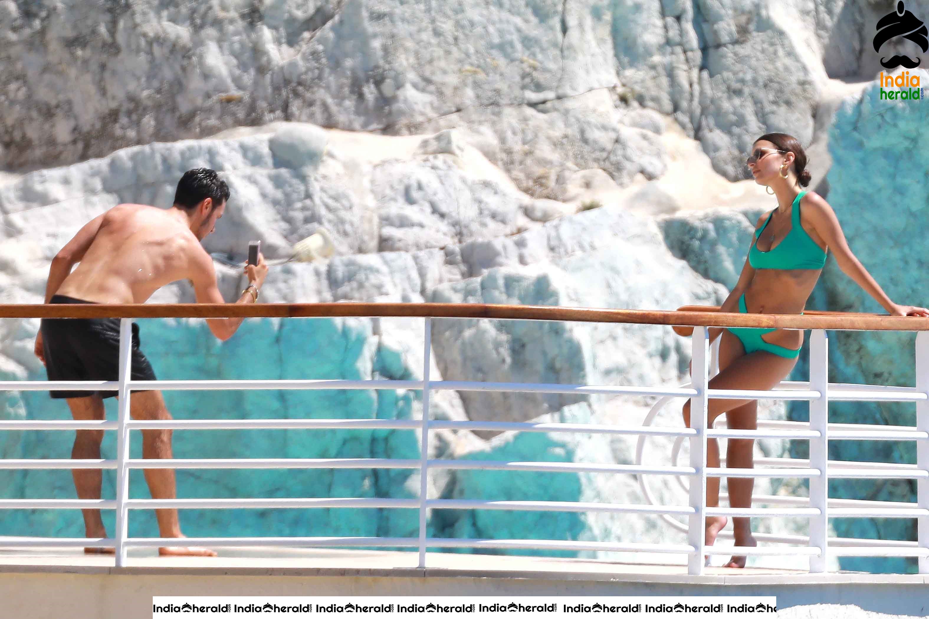 Emily Ratajkowski Wearing a Bikini at Hotel du Cap Eden Roc in Antibes Set 2