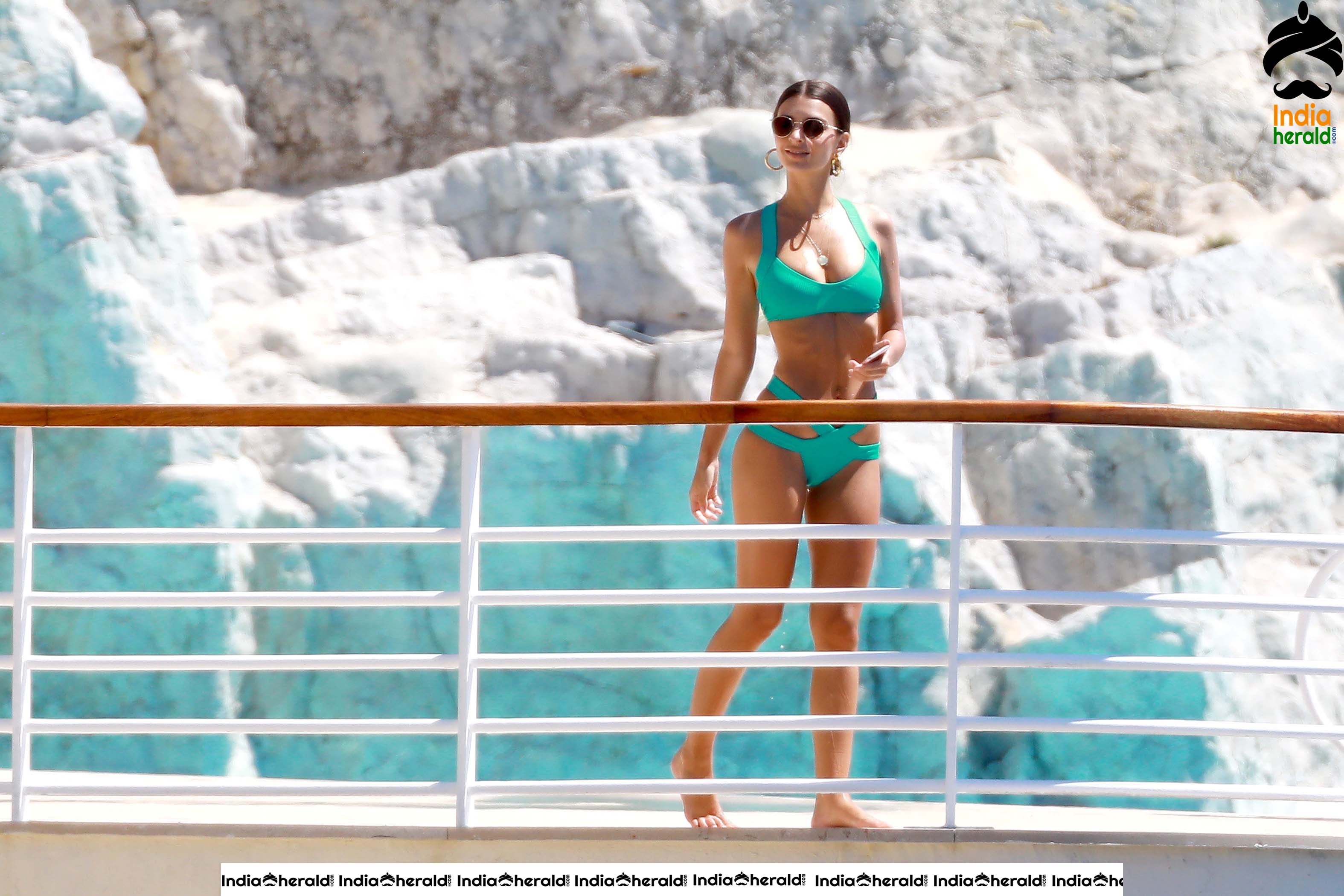 Emily Ratajkowski Wearing a Bikini at Hotel du Cap Eden Roc in Antibes Set 3