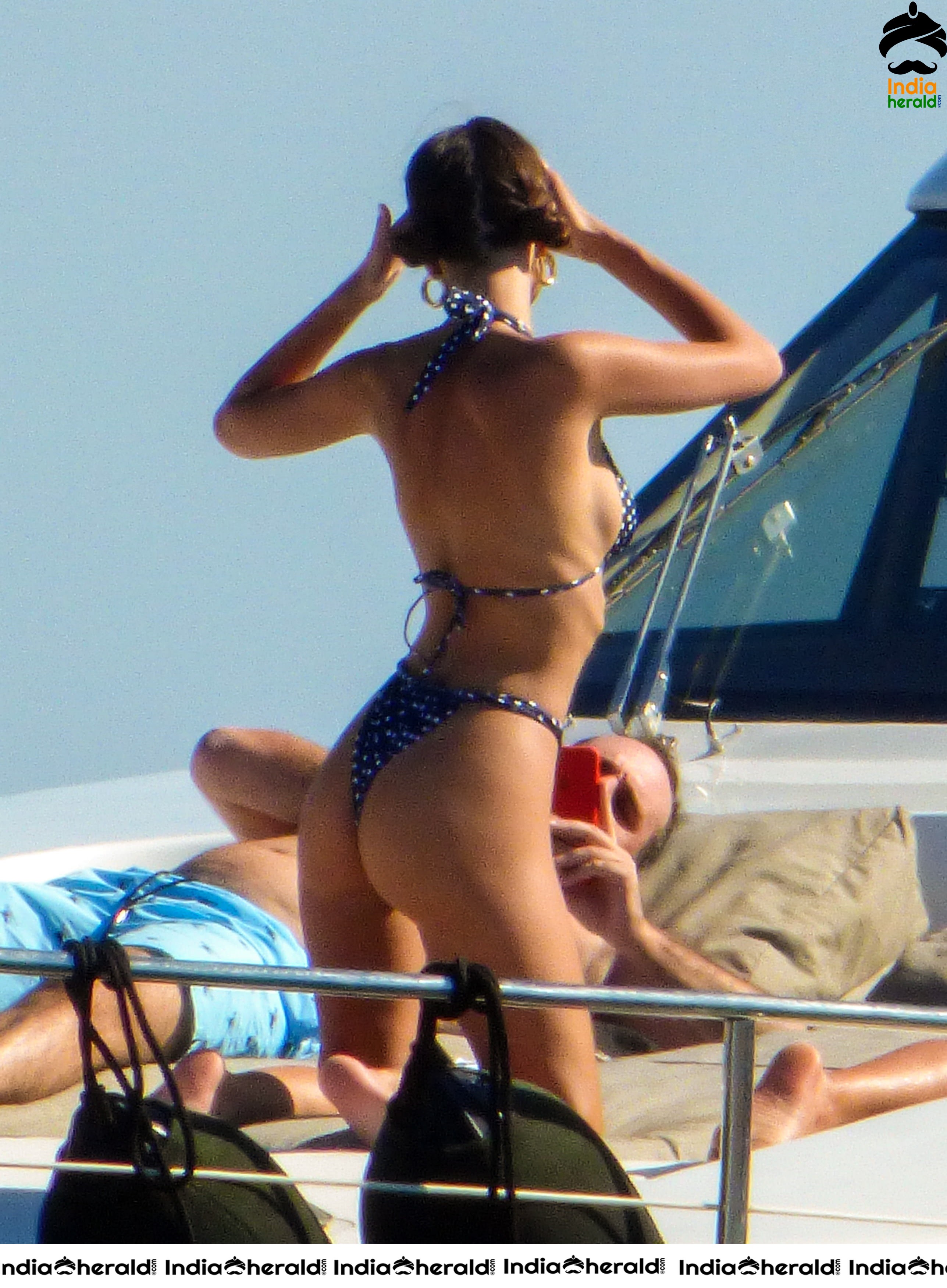 Emily Ratajkowski Wearing a Bikini on a Yacht in Mykonos Set 1