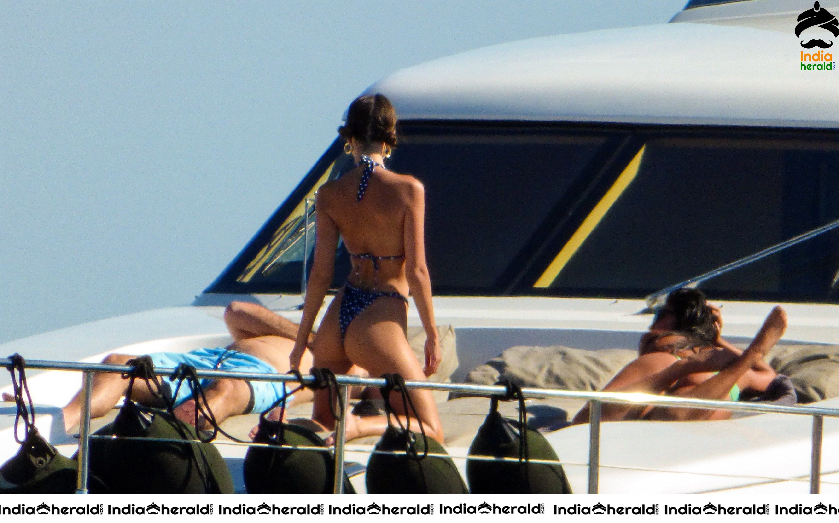 Emily Ratajkowski Wearing a Bikini on a Yacht in Mykonos Set 2