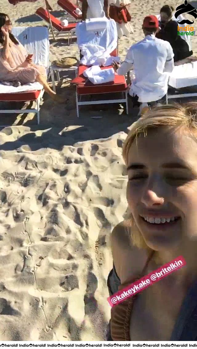 Emma Roberts in Bikini Top at Laguna Beach