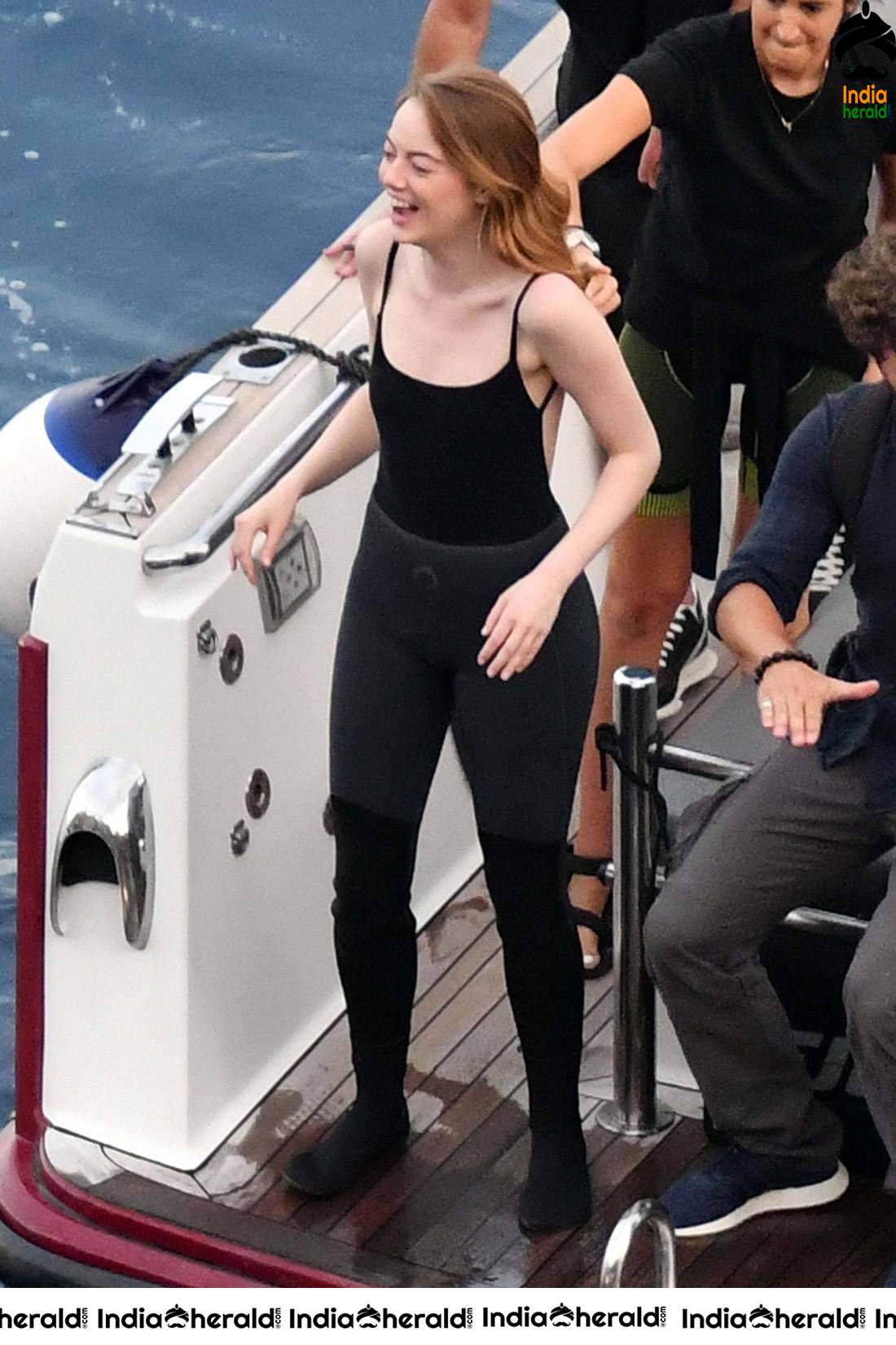 Emma Stone shooting an advertisement for Louis Vuitton in Italy Set 1