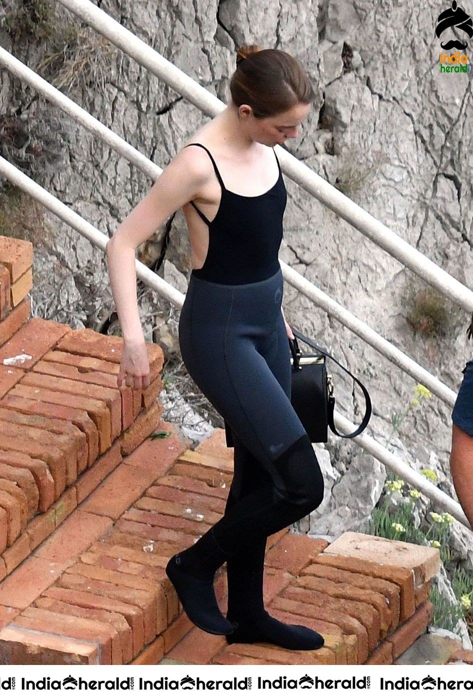 Emma Stone shooting an advertisement for Louis Vuitton in Italy Set 2